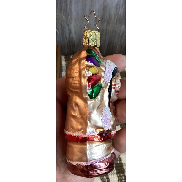 Inge Glass Blown Ornament Indian Chief Christmas Tree Decor Made in Germany - Picture 12 of 12